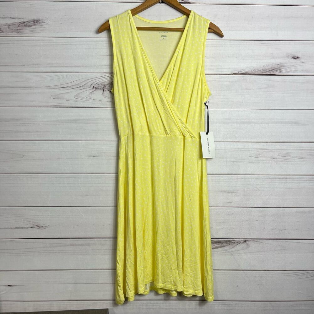 41 Hawthorn Women Elisse Petite Polka Dot Print Mini Dress, Yellow/White NWT M‎